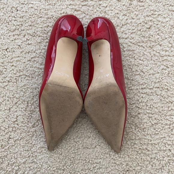 Aldo patent lipstick red pointy toe heel - Picture 3 of 4